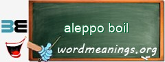 WordMeaning blackboard for aleppo boil